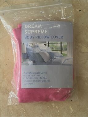 Pink Body Pillow Cover - Dream Supreme - New in bag microsuede